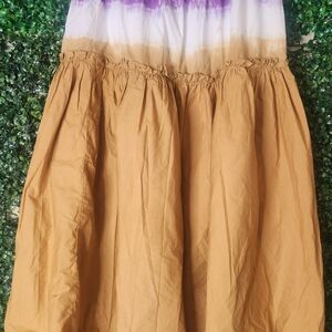 Sea New York Tan and Purple A-Line Skirt